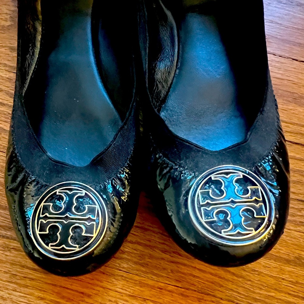 Black patent leather Tory Burch flats